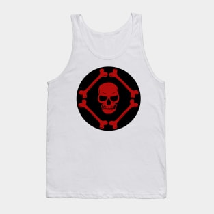 Skull and bones blood red & black Tank Top